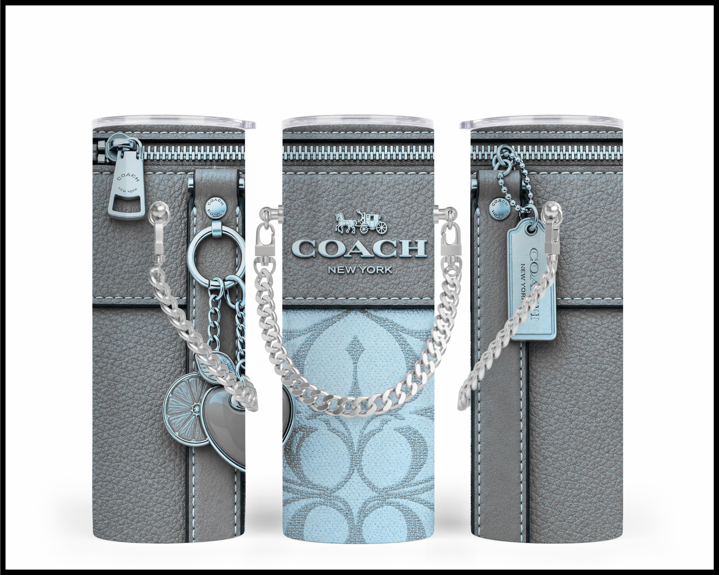 Designer Handbag Inspired Chain Tumbler (317)