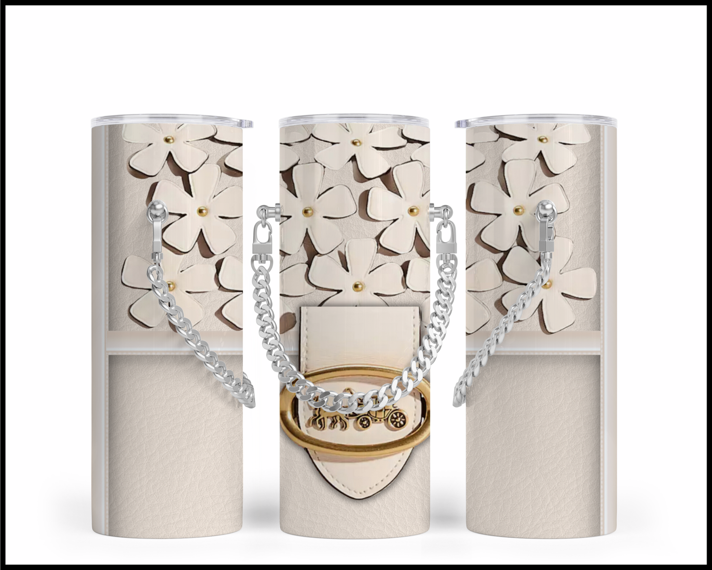 Designer Handbag Inspired Chain Tumbler (045)