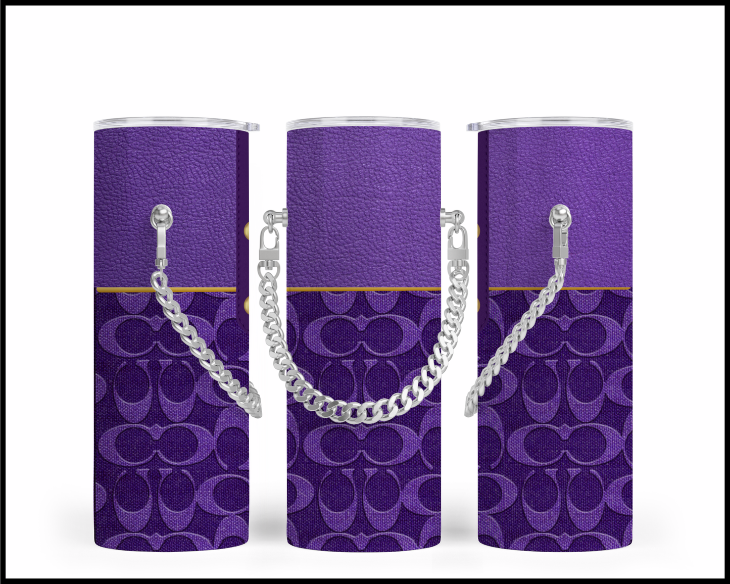Designer Handbag Inspired Chain Tumbler (014)