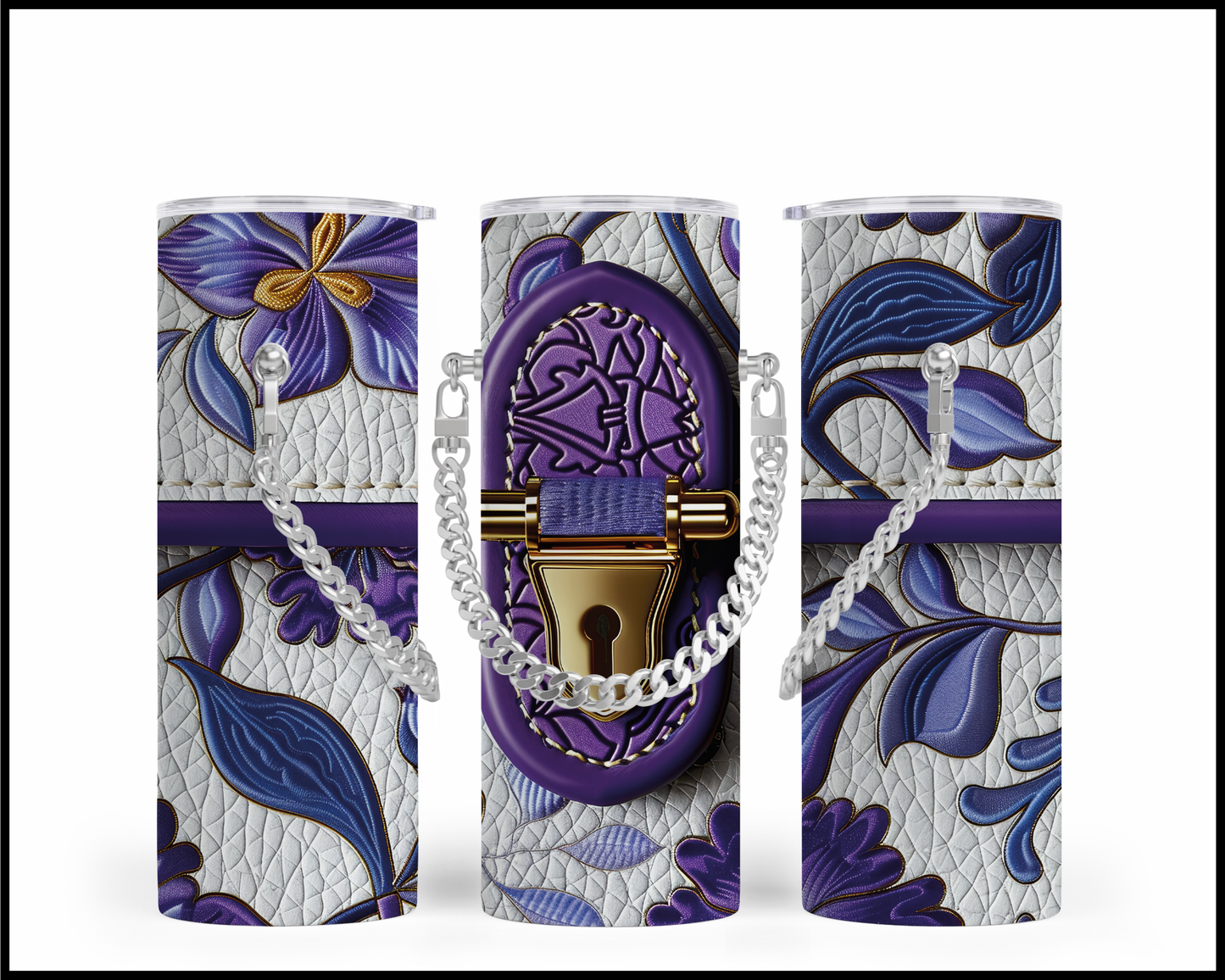 Designer Handbag Inspired Chain Tumbler (003)