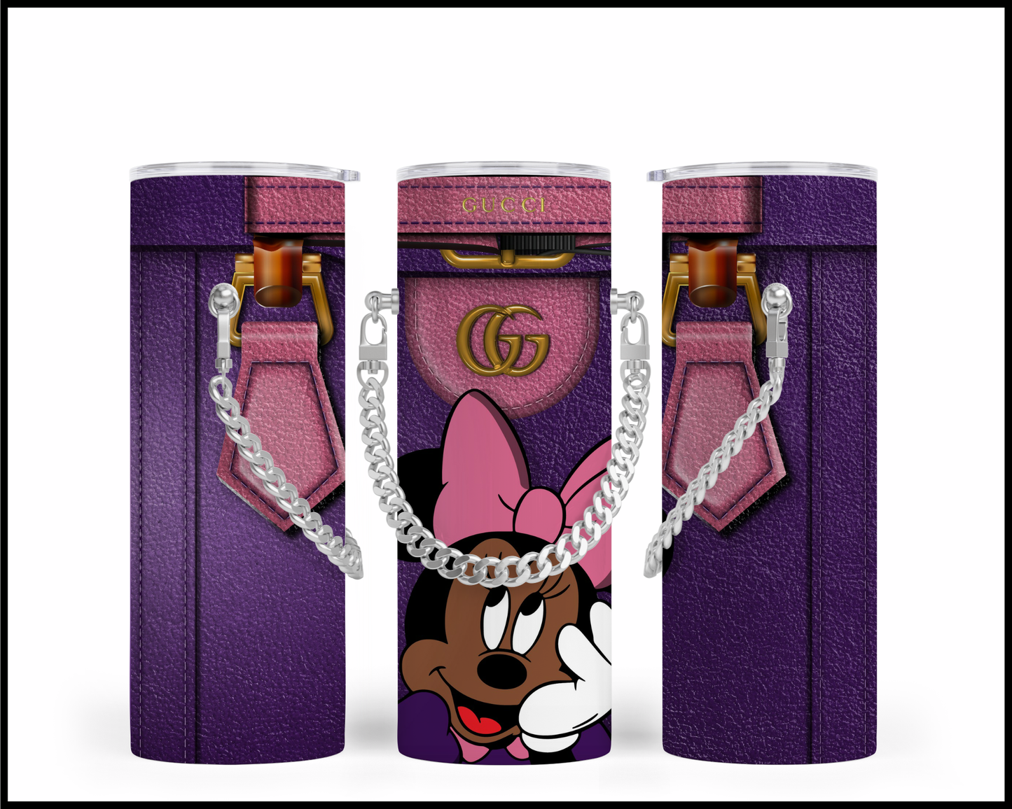 Designer Handbag Inspired Chain Tumbler (019)