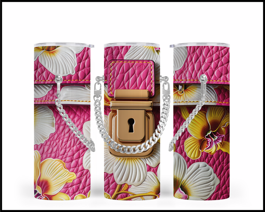 Designer Handbag Inspired Chain Tumbler (023)