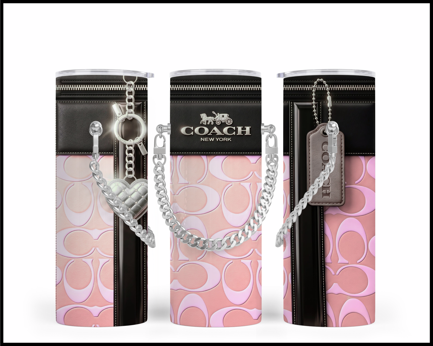 Designer Handbag Inspired Chain Tumbler (337)
