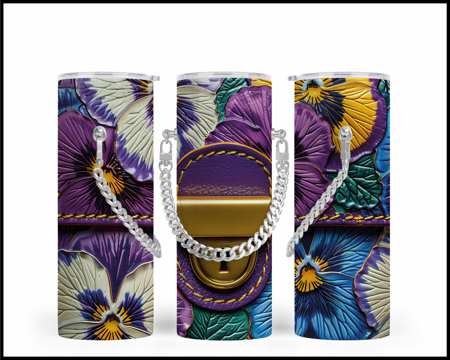 Designer Handbag Inspired Chain Tumbler (044)