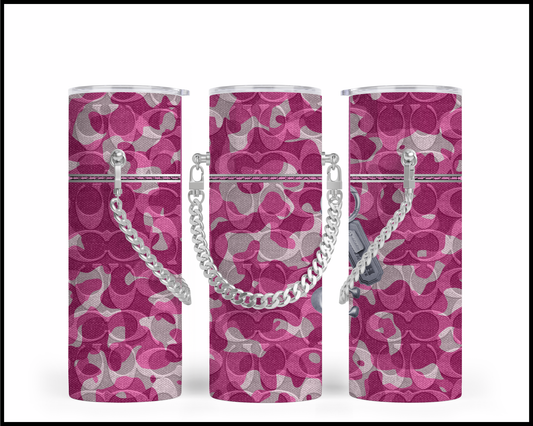 Designer Handbag Inspired Chain Tumbler (002)
