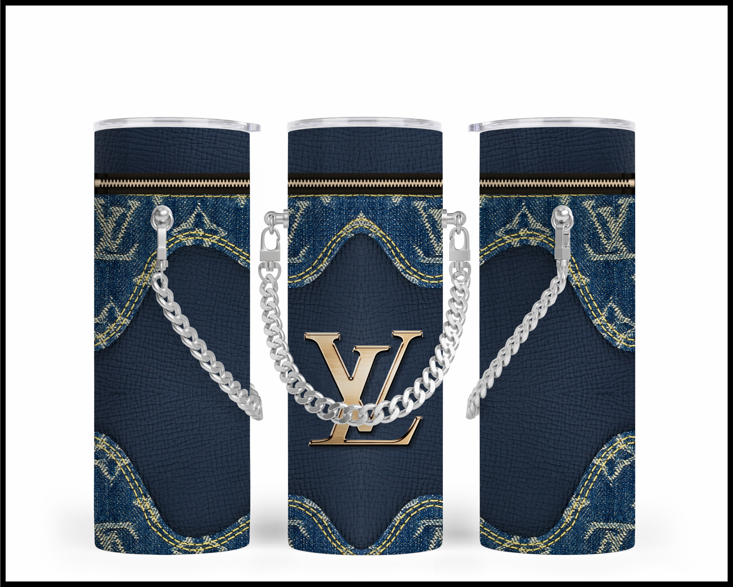 Designer Handbag Inspired Chain Tumbler (011)