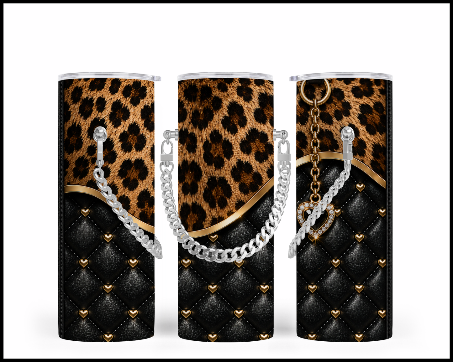 Designer Handbag Inspired Chain Tumbler (034)