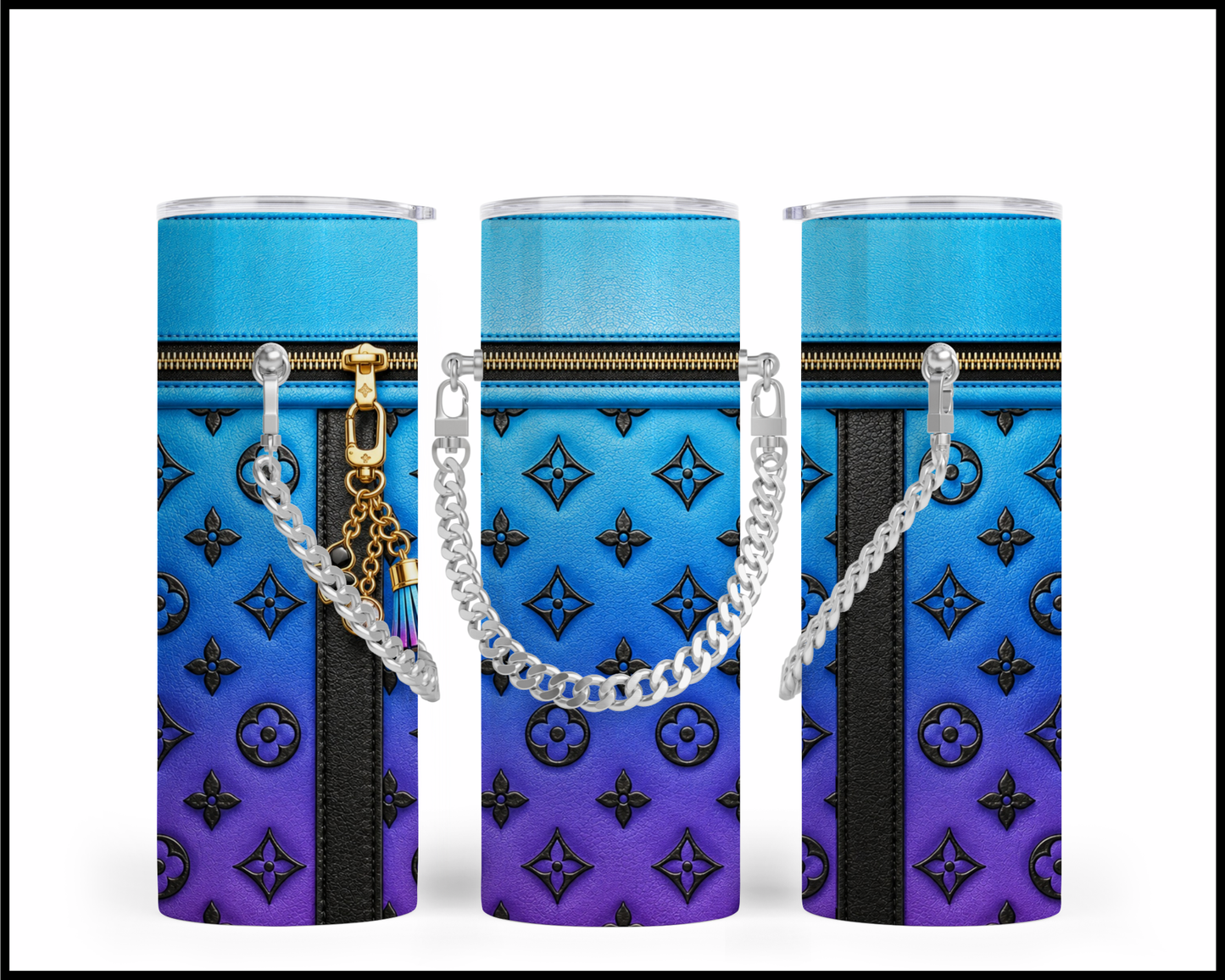 Designer Handbag Inspired Chain Tumbler (074)