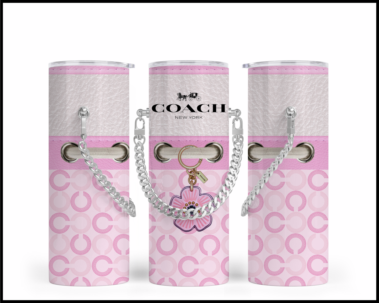 Designer Handbag Inspired Chain Tumbler (141)