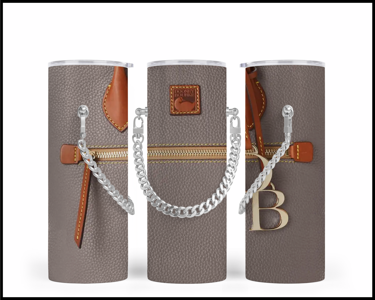 Designer Handbag Inspired Chain Tumbler (003)