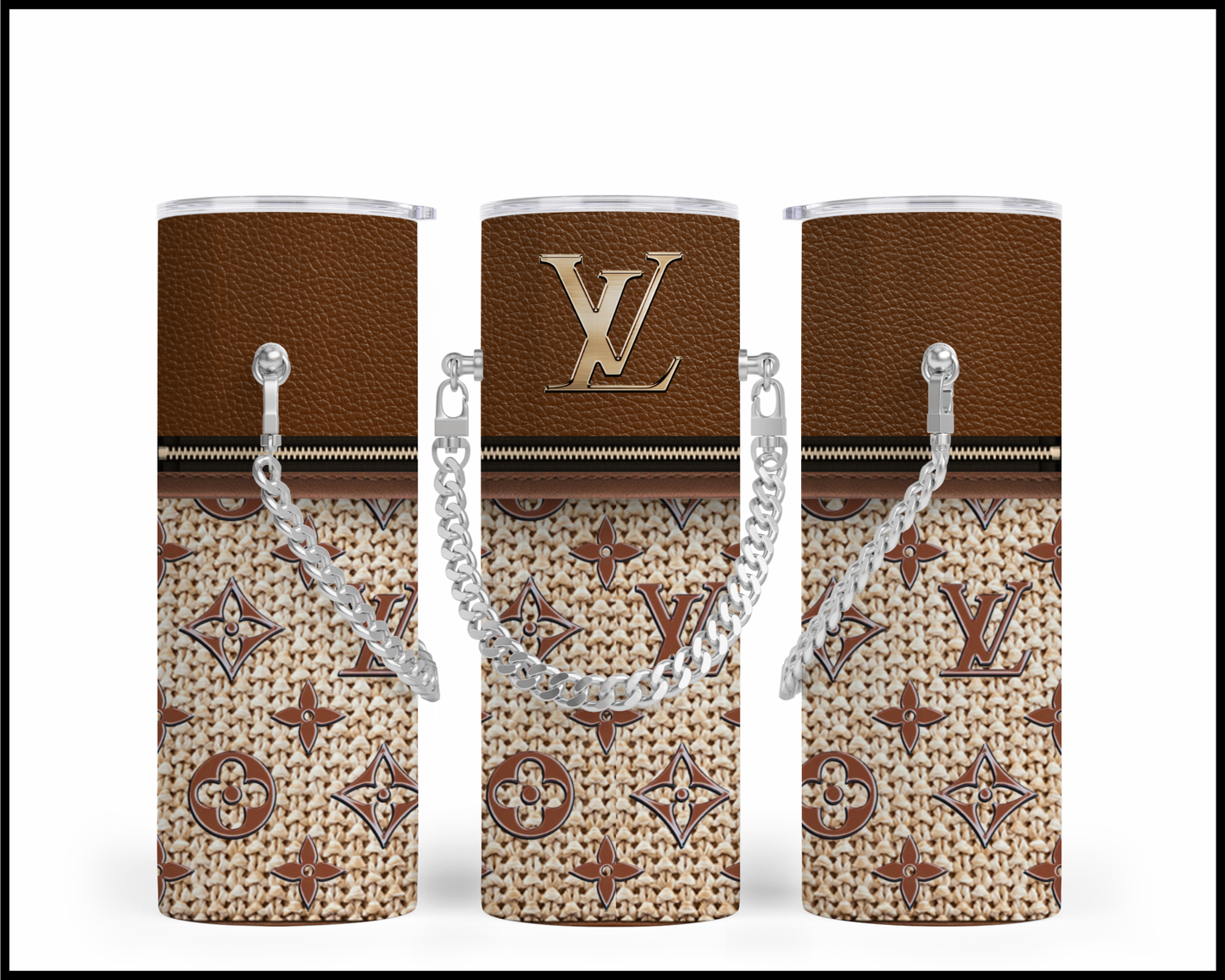 Designer Handbag Inspired Chain Tumbler (013)