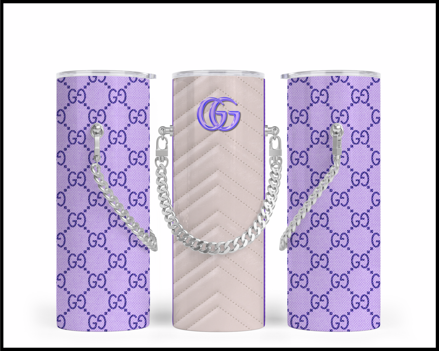 Designer Handbag Inspired Chain Tumbler (001)
