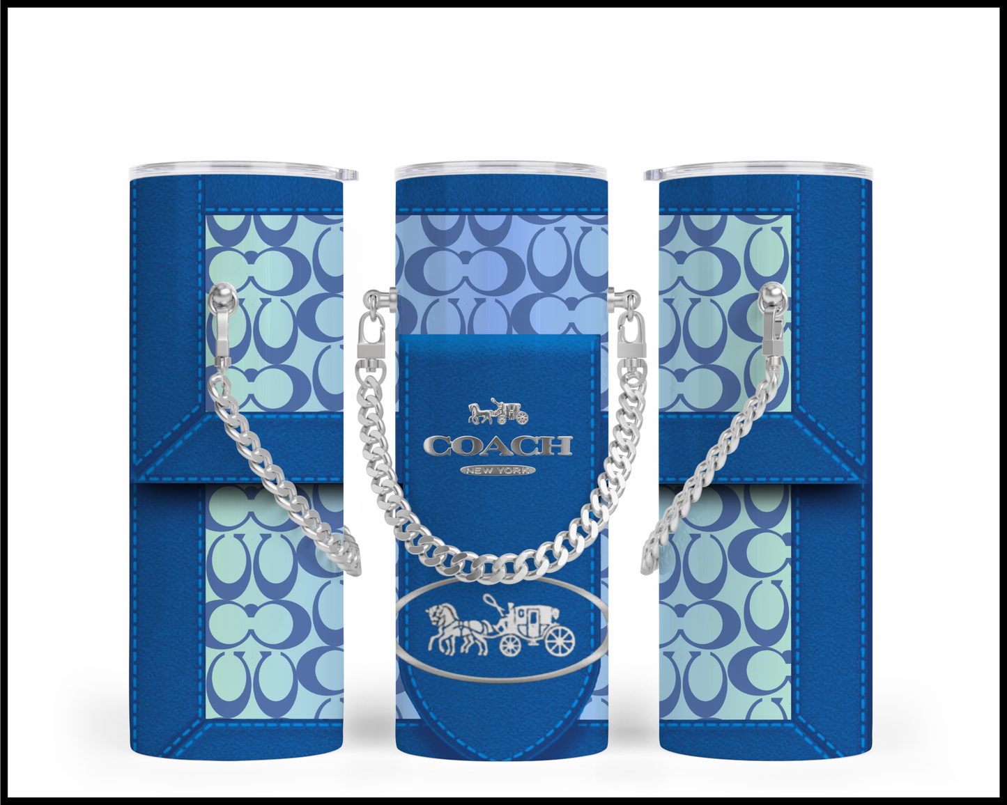 Designer Handbag Inspired Chain Tumbler (046)
