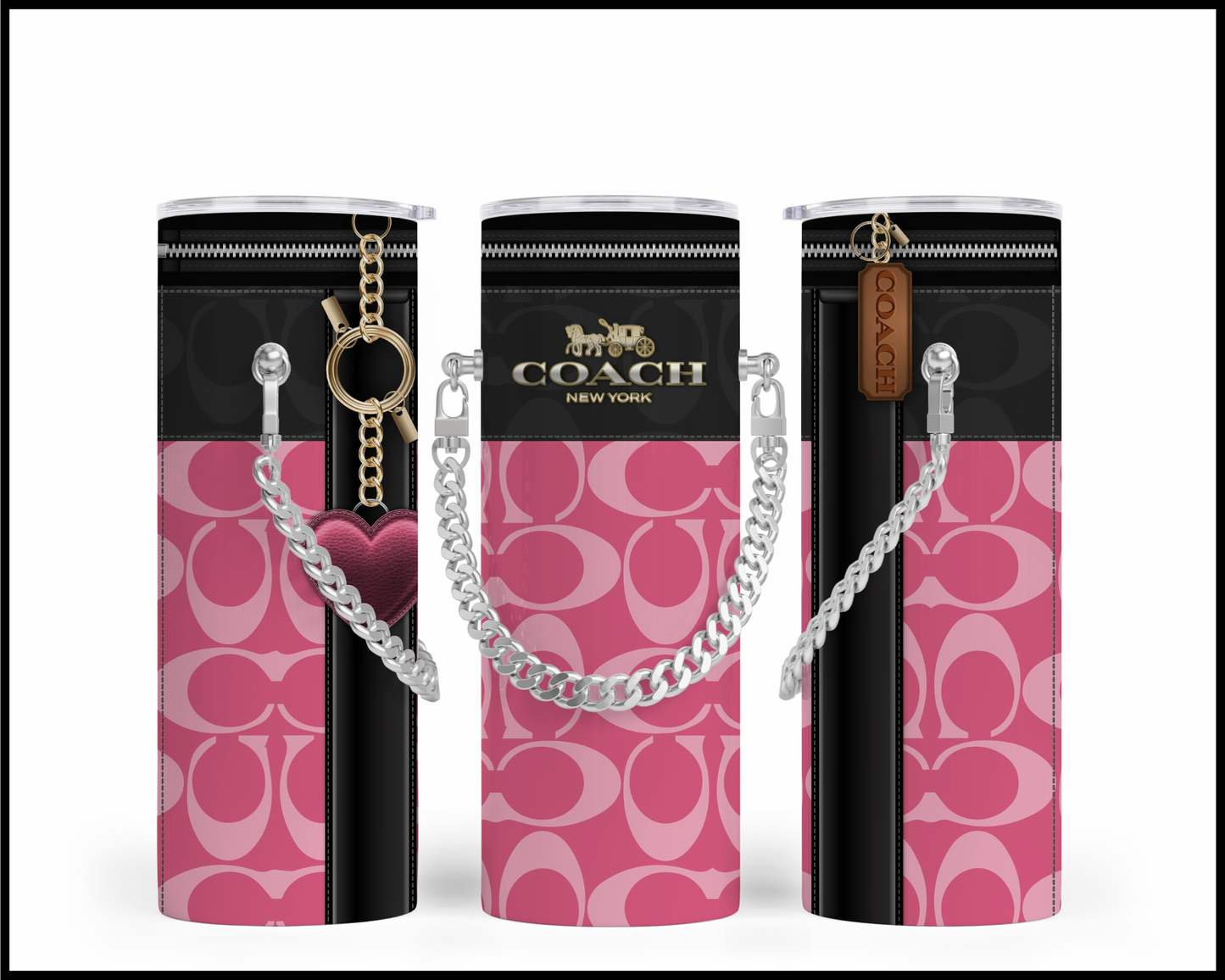 Designer Handbag Inspired Chain Tumbler (223)