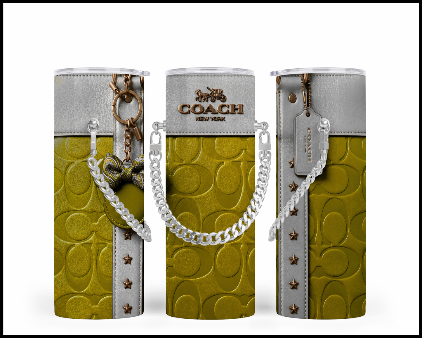 Designer Handbag Inspired Chain Tumbler (338)