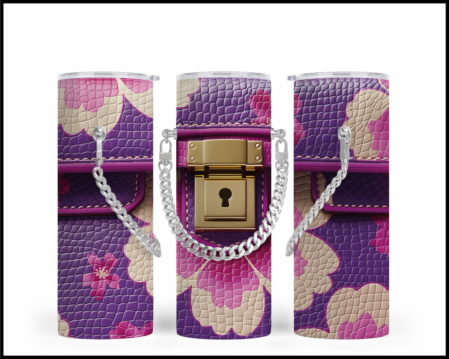 Designer Handbag Inspired Chain Tumbler (008)