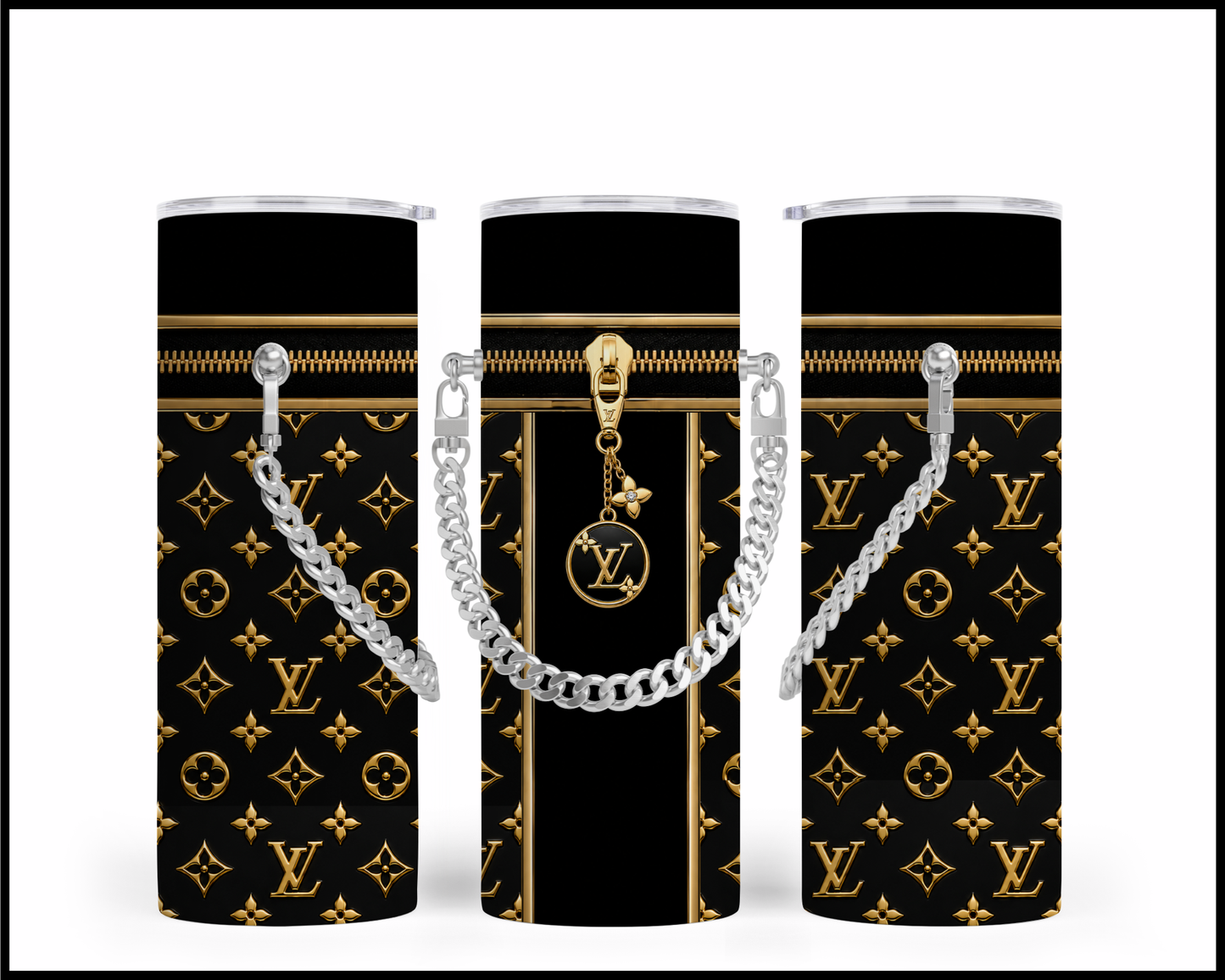 Designer Handbag Inspired Chain Tumbler (076)