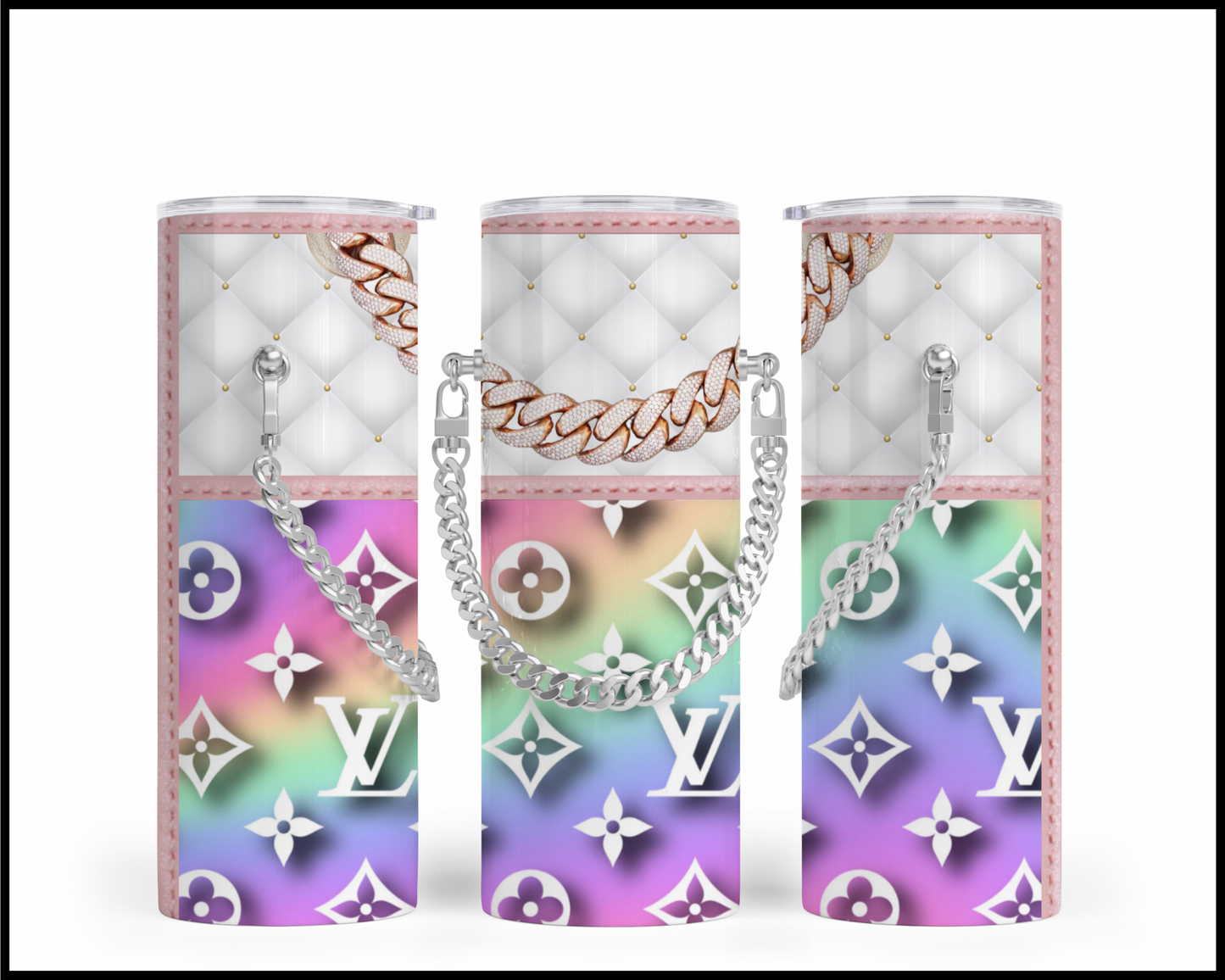 Designer Handbag Inspired Chain Tumbler (003)