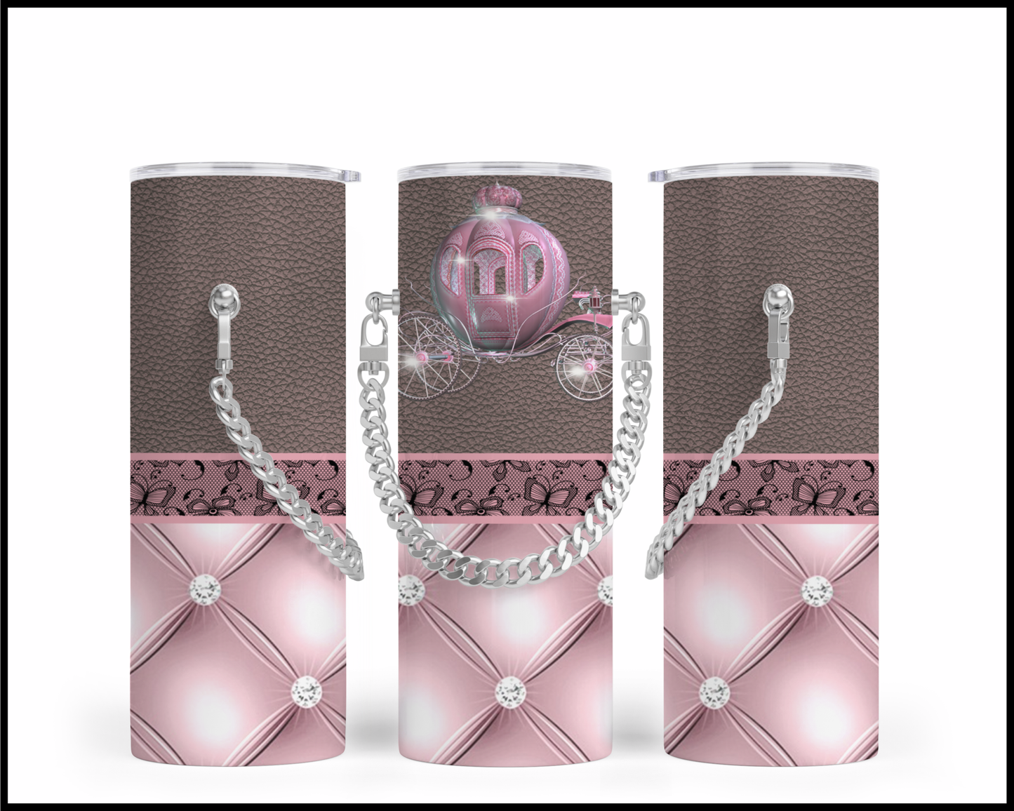 Designer Handbag Inspired Chain Tumbler (004)