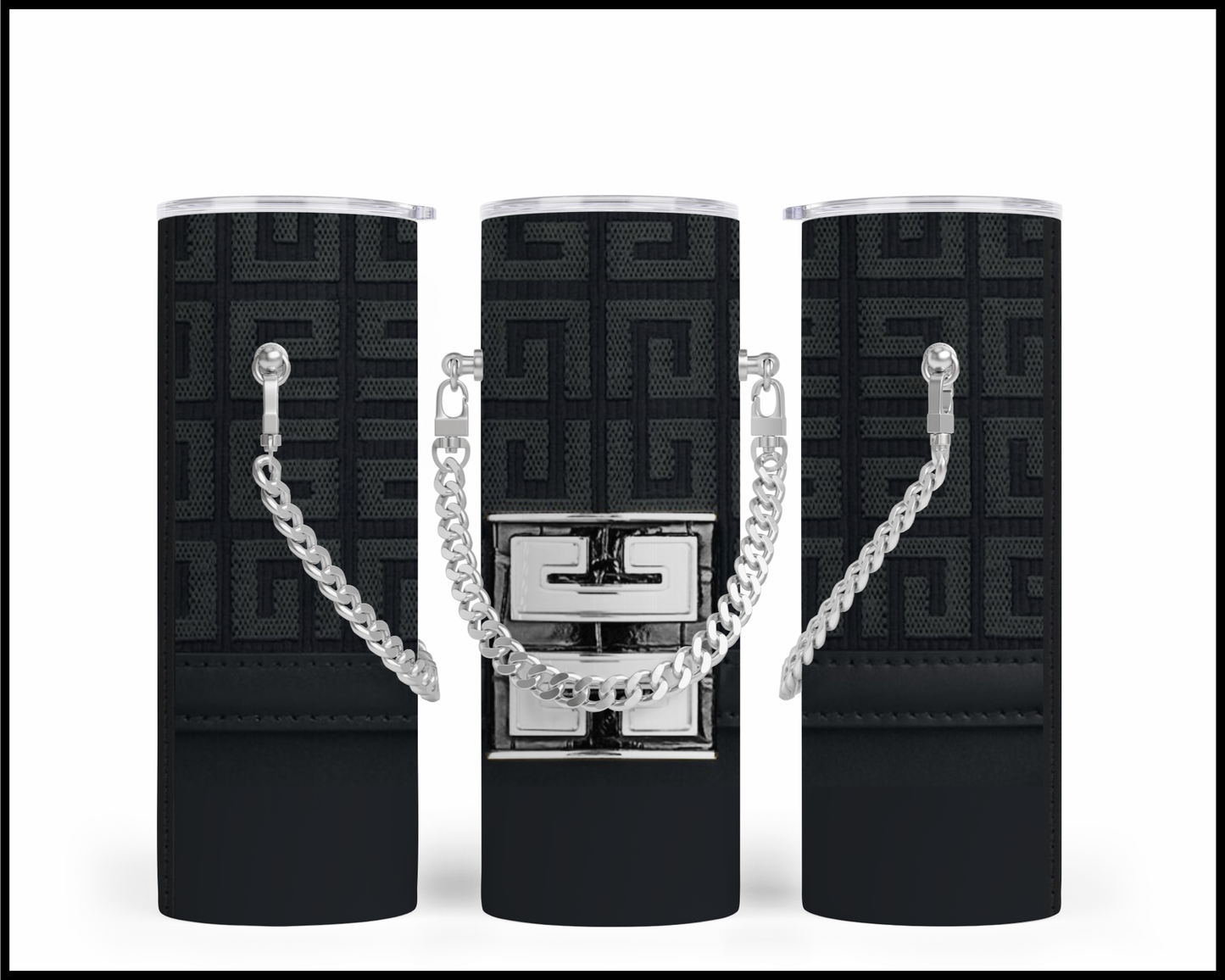 Designer Handbag Inspired Chain Tumbler (003)