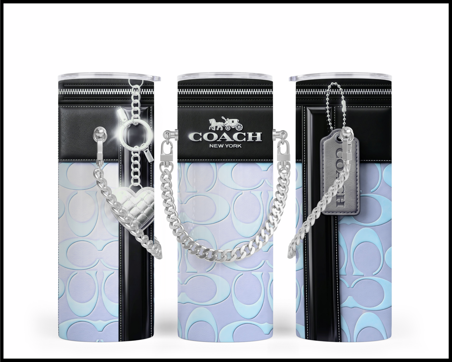 Designer Handbag Inspired Chain Tumbler (337)