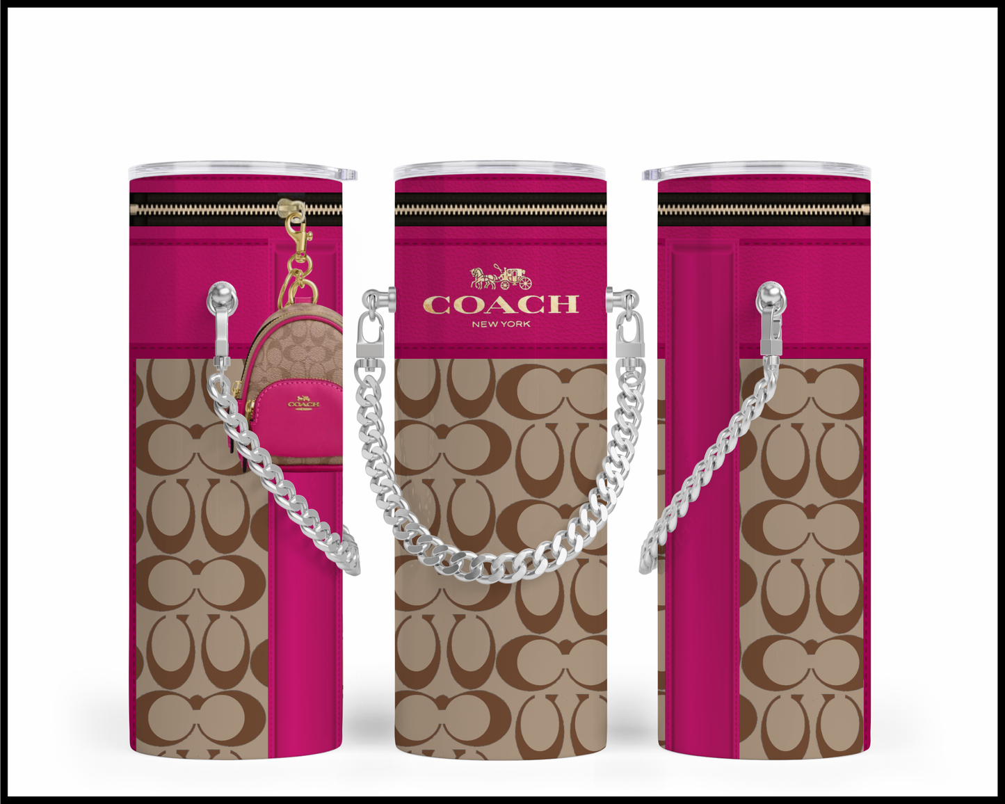 Designer Handbag Inspired Chain Tumbler (083)