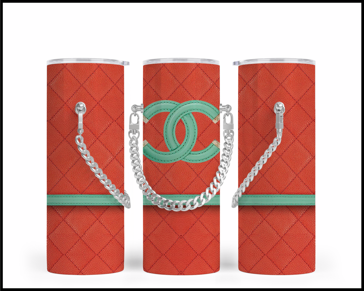 Designer Handbag Inspired Chain Tumbler (003)