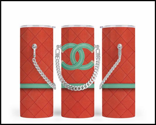 Designer Handbag Inspired Chain Tumbler (003)