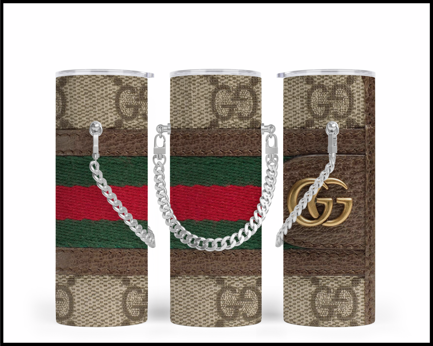 Designer Handbag Inspired Chain Tumbler (020)