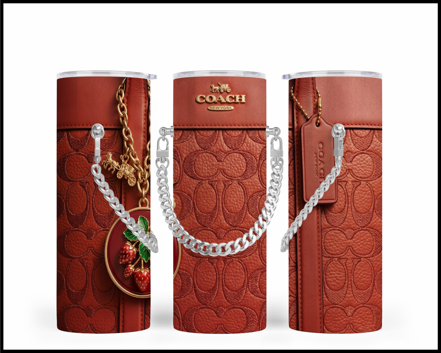 Designer Handbag Inspired Chain Tumbler (324)