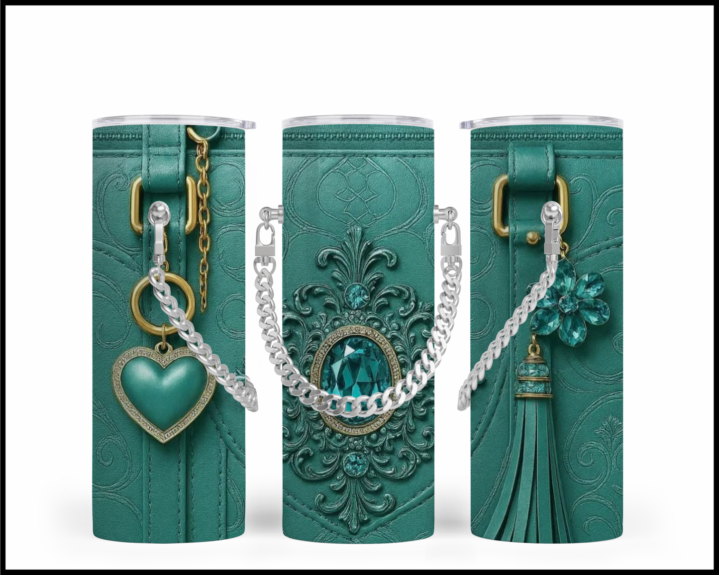 Designer Handbag Inspired Chain Tumbler (017)