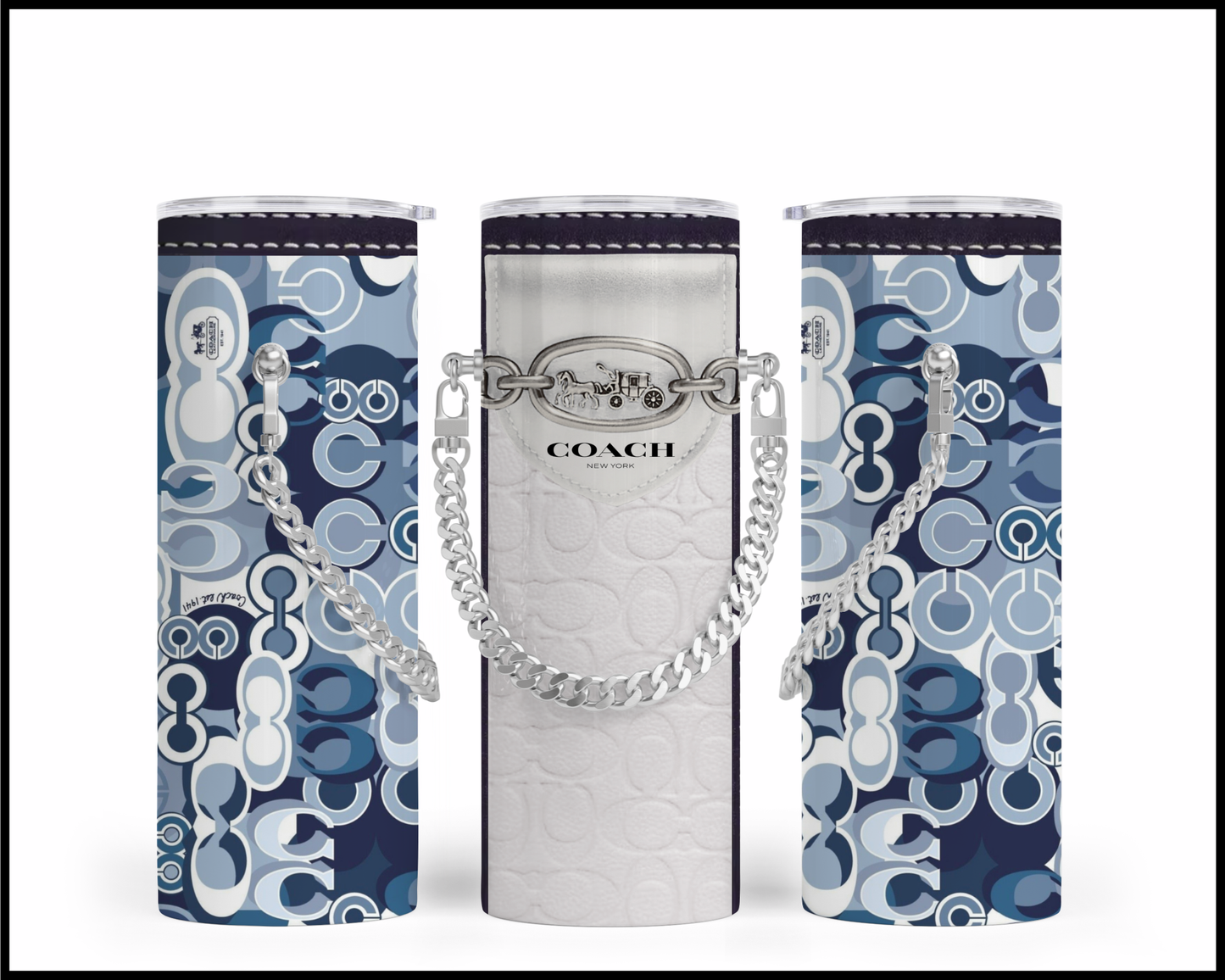 Designer Handbag Inspired Chain Tumbler (122)