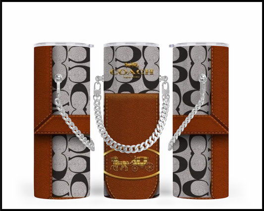 Designer Handbag Inspired Chain Tumbler (004)