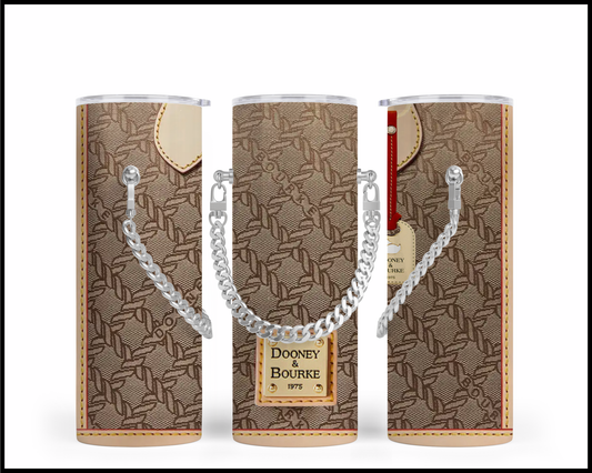 Designer Handbag Inspired Chain Tumbler (002)