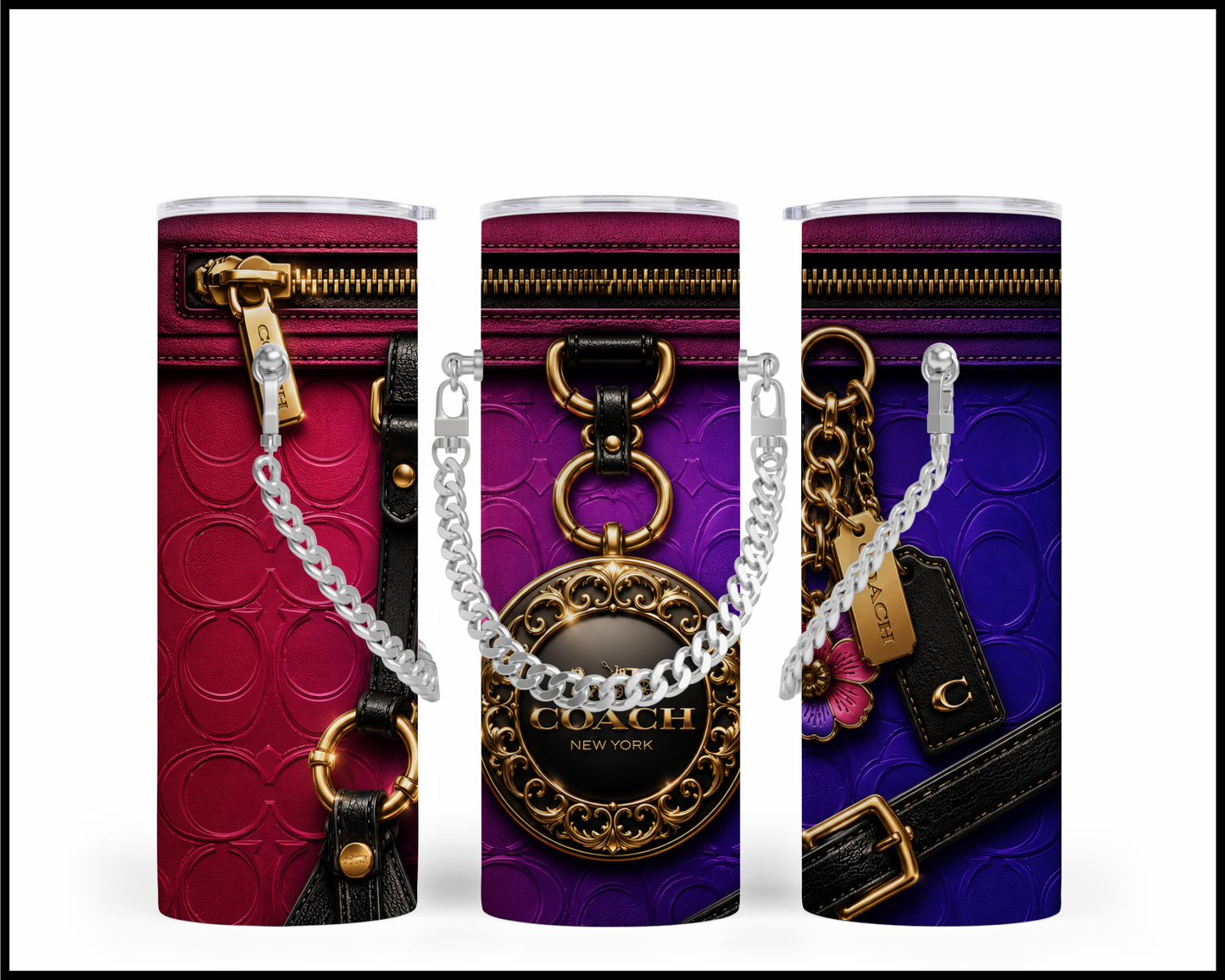 Designer Handbag Inspired Chain Tumbler (357)