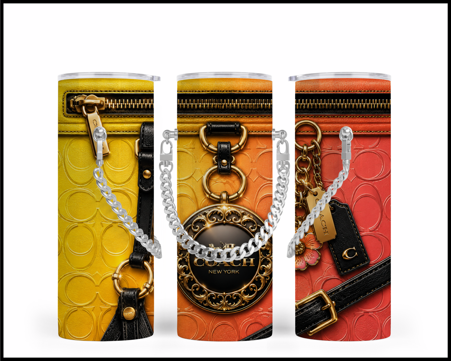 Designer Handbag Inspired Chain Tumbler (357)