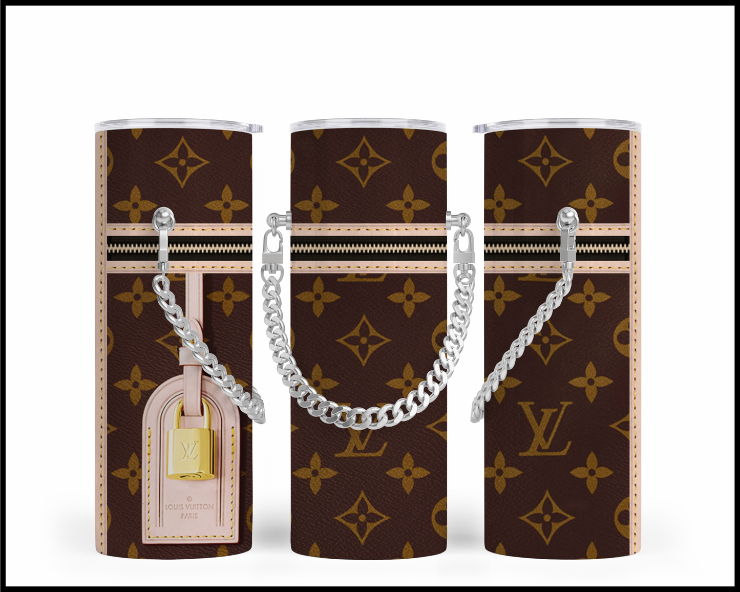 Designer Handbag Inspired Chain Tumbler (012)