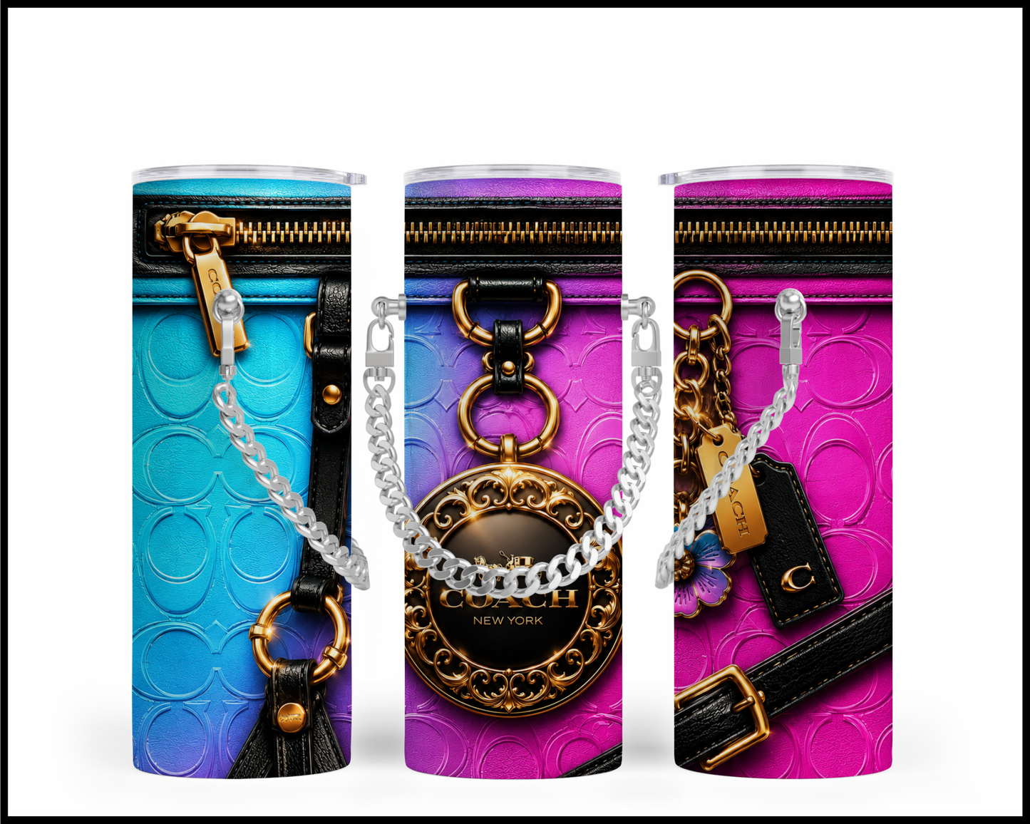 Designer Handbag Inspired Chain Tumbler (357)