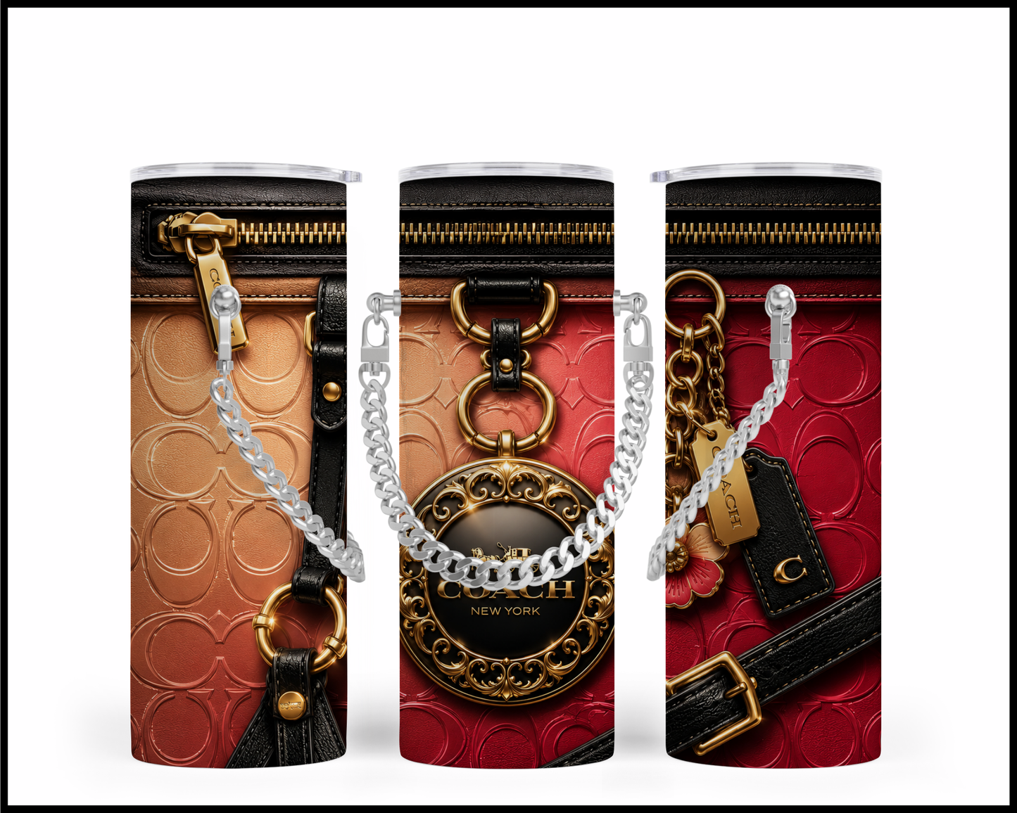 Designer Handbag Inspired Chain Tumbler (357)