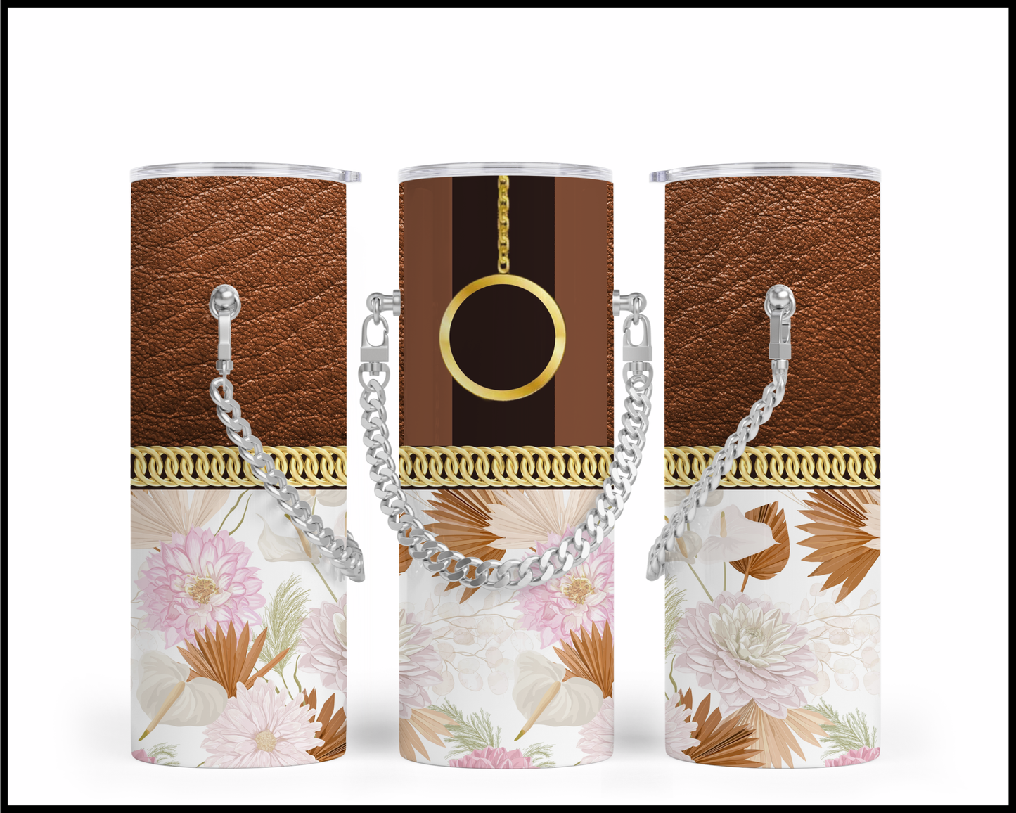 Designer Handbag Inspired Chain Tumbler (016)