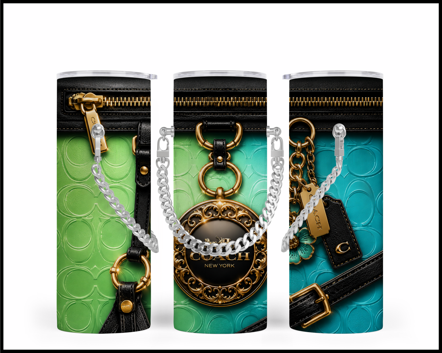 Designer Handbag Inspired Chain Tumbler (357)