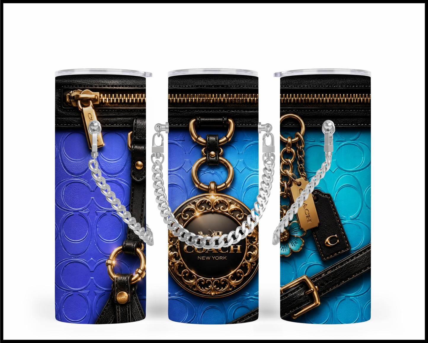 Designer Handbag Inspired Chain Tumbler (357)