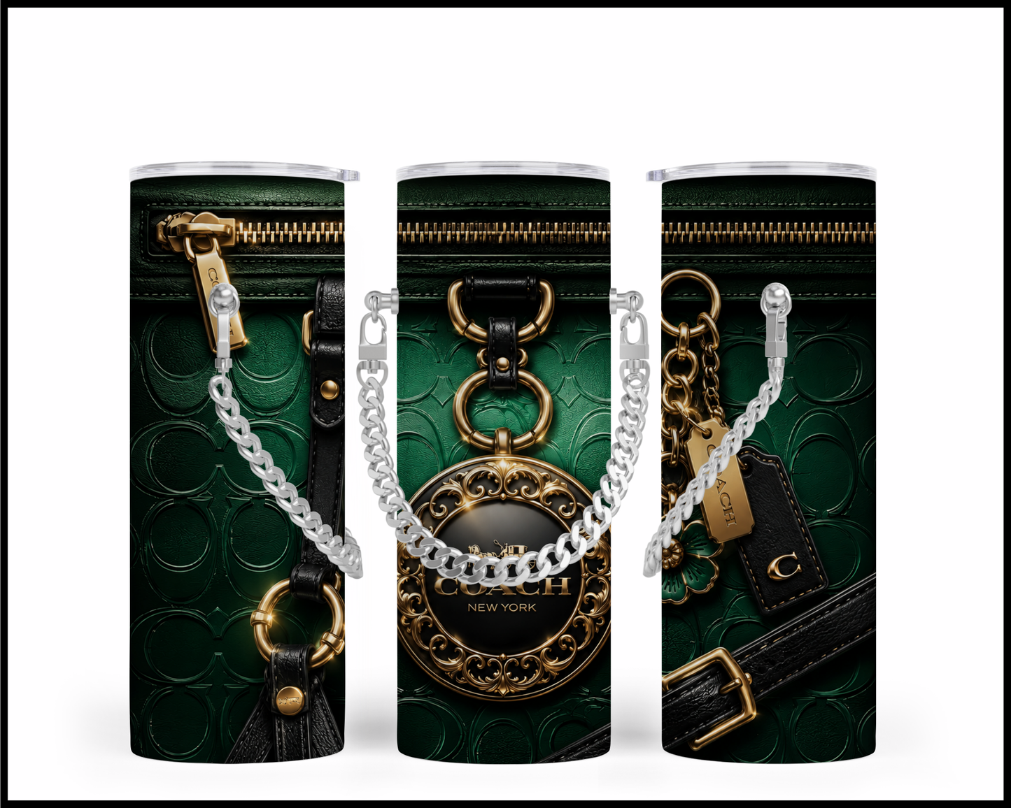 Designer Handbag Inspired Chain Tumbler (357)