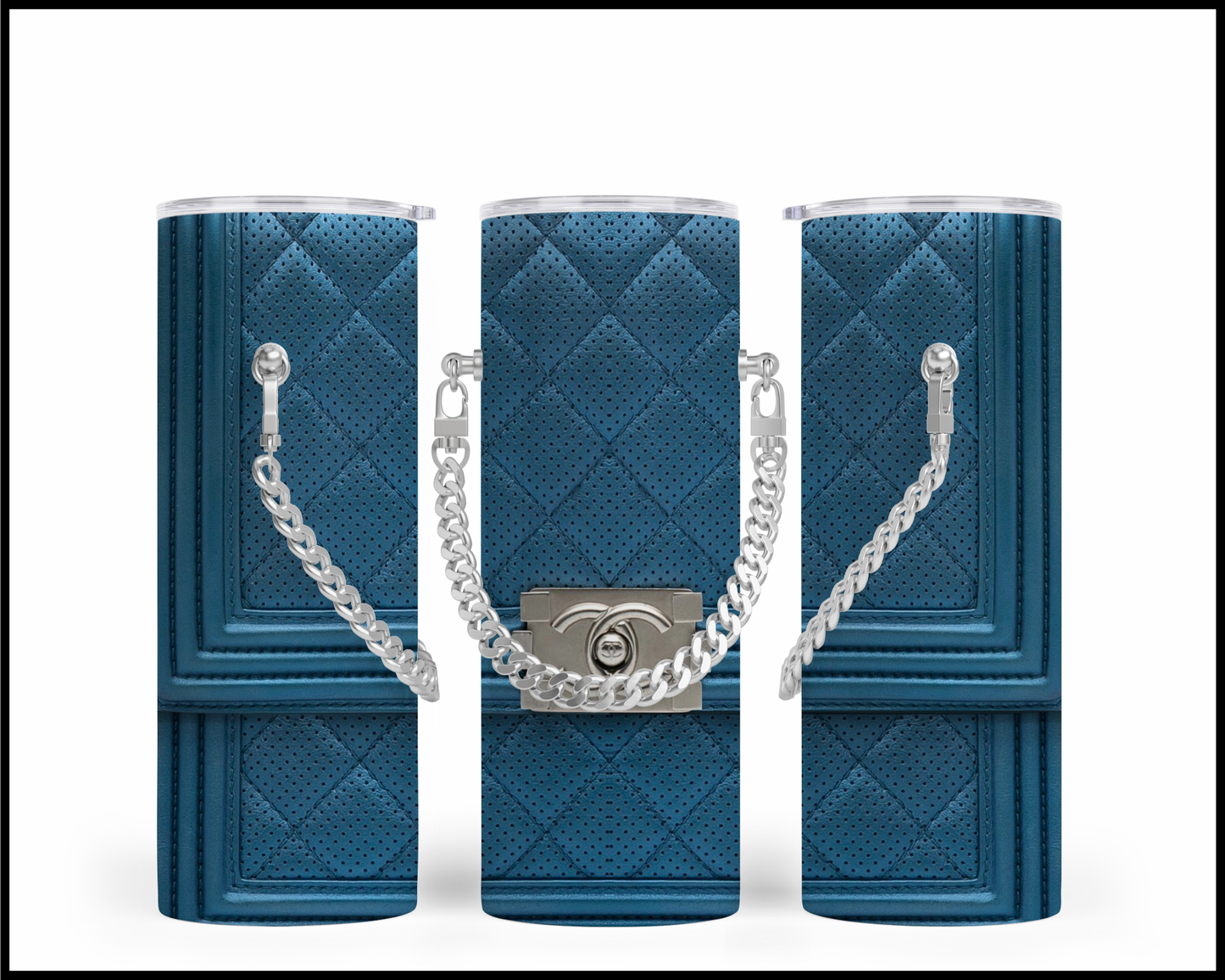 Designer Handbag Inspired Chain Tumbler (004)