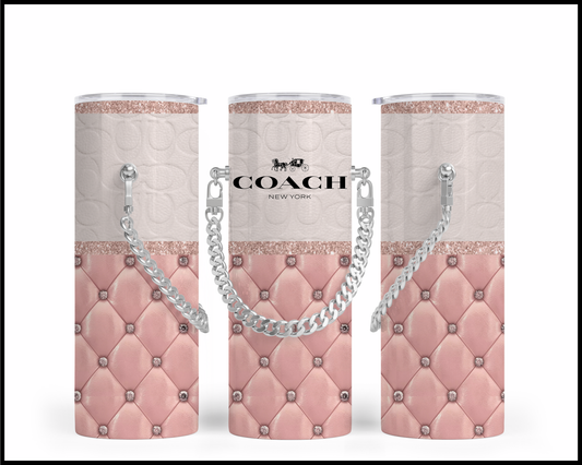 Designer Handbag Inspired Chain Tumbler (123)