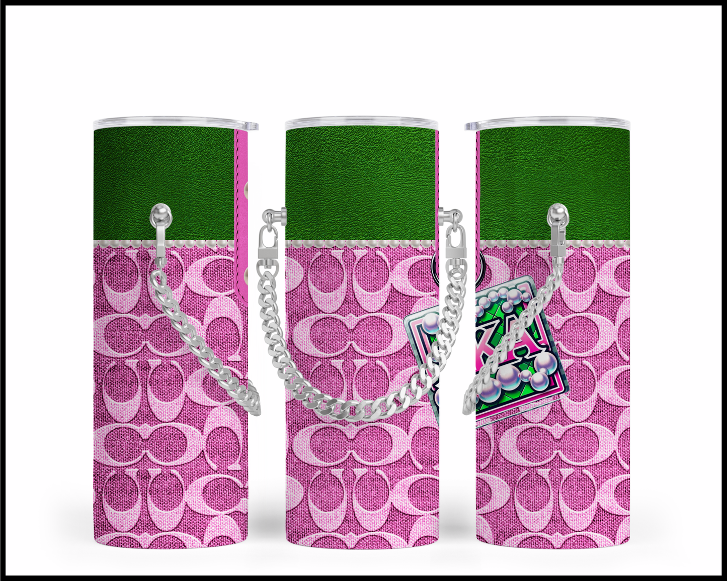 Designer Handbag Inspired Chain Tumbler (003)
