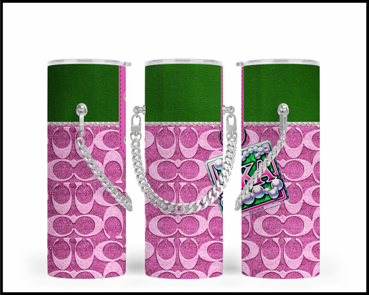 Designer Handbag Inspired Chain Tumbler (003)