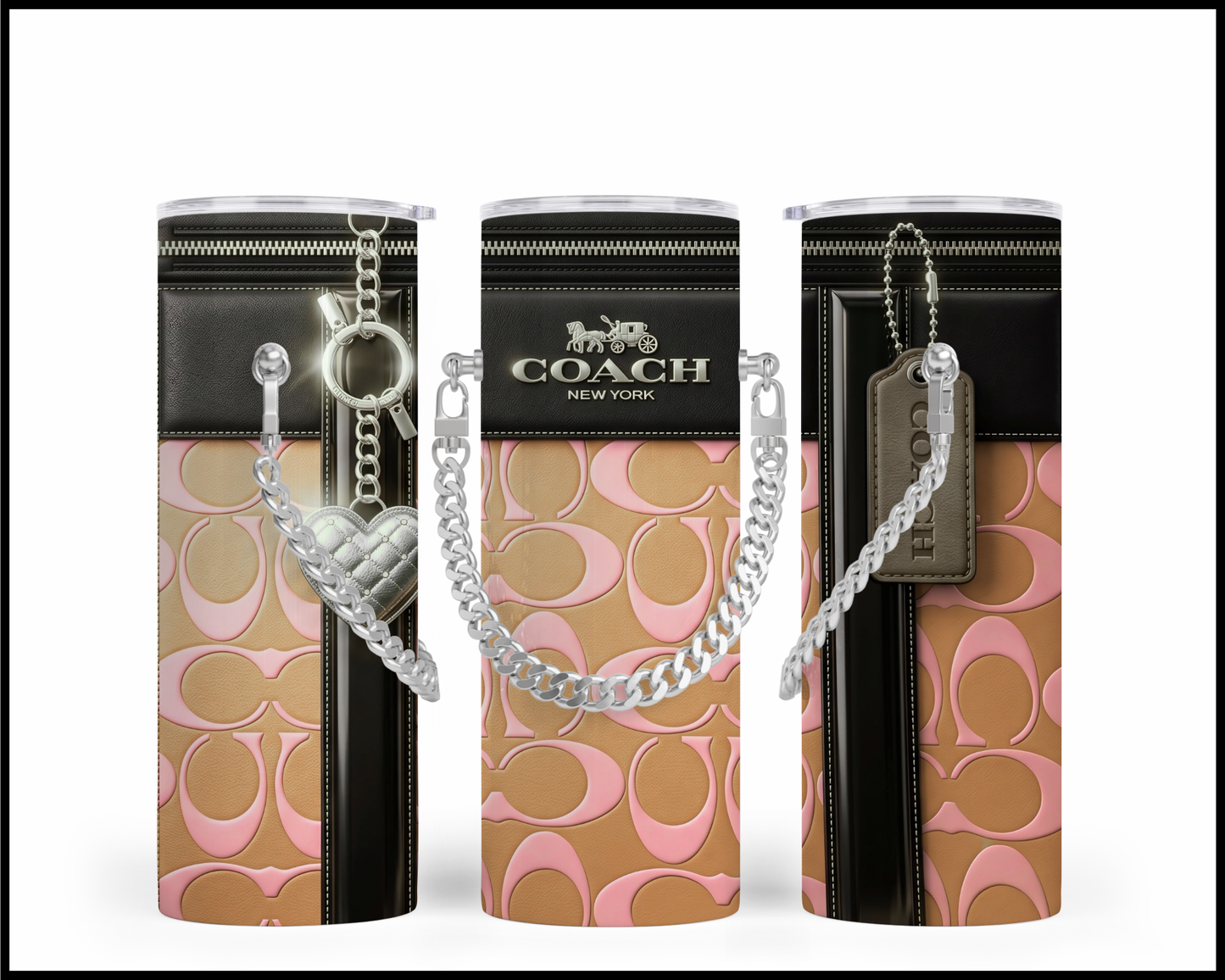Designer Handbag Inspired Chain Tumbler (337)