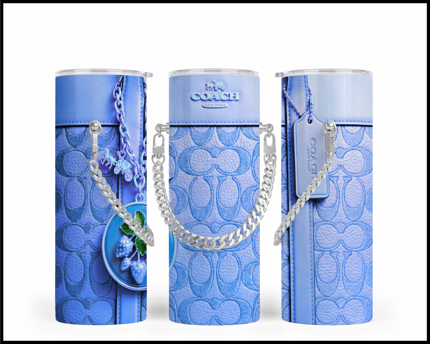 Designer Handbag Inspired Chain Tumbler (324)