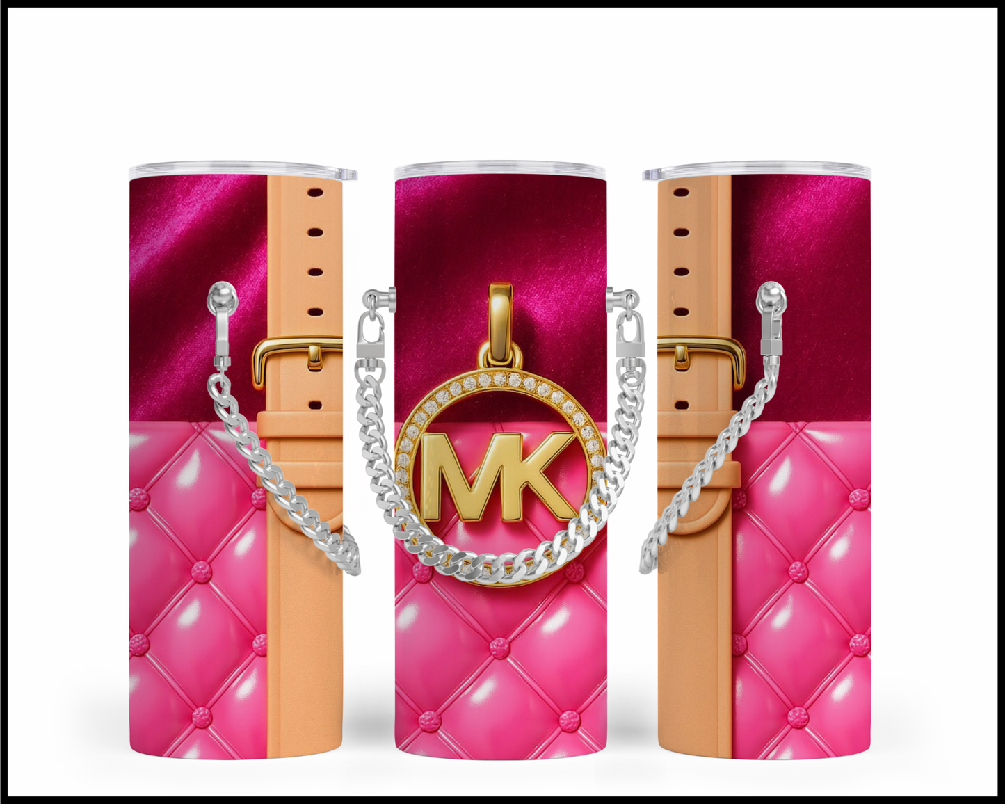 Designer Handbag Inspired Chain Tumbler (023)